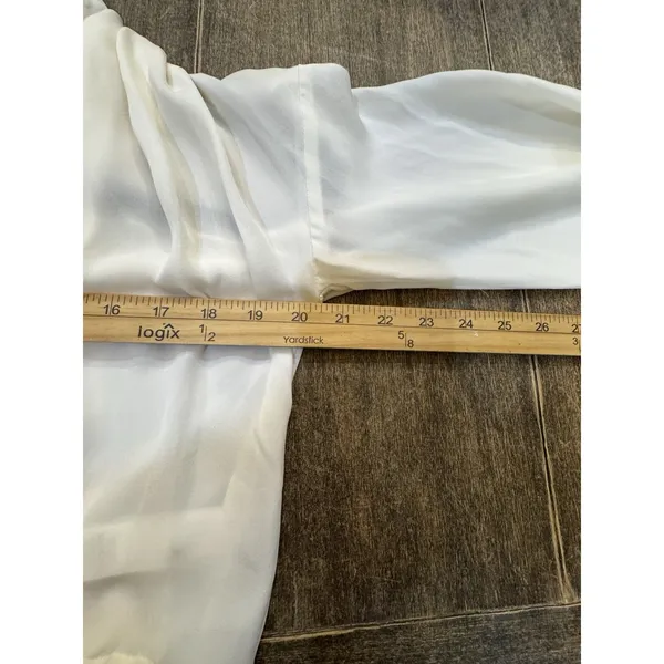Kate Spade High Neck Silk Blouse Ivory Size XXS Bow - Image 10