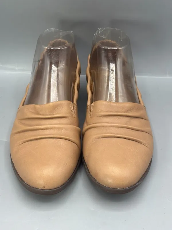 Clarks Jenette Ruby Ballet Flat Womens US 8M Tan Leather All Day Comfort Loafers - Image 3