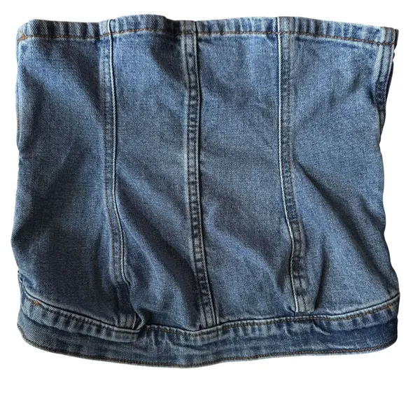 Abercrombie & Fitch NWT Strapless Denim Corset Top in Mid Wash Denim Size XS - Image 5