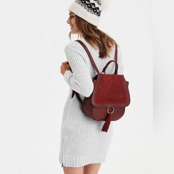 American Eagle Gray Waffle Knit Mock Neck Sweater Dress Long Sleeve‎ - Image 7
