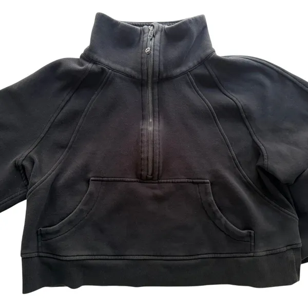 Lululemon Scuba Oversized Funnel Neck Sweatshirt Black Size M/L Cotton Fleece - Image 3