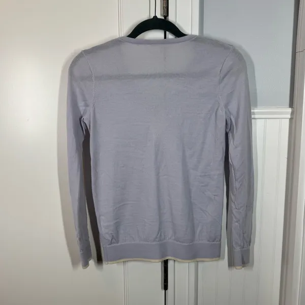 Club Monaco blue sweater size medium 100% extra fine merino‎ wool quiet luxury - Image 7