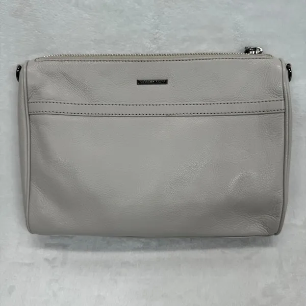 Rebecca Minkoff Crossbody Bag Leather Silver Hardware Pale Gray Small‎ - Image 10