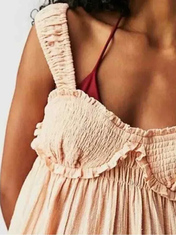 Free People Blissful Breeze Linen-Blend Mini Dress Small - Image 4