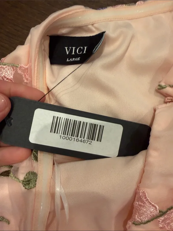 VICI Cassie Strapless Floral Embroidered Midi Dress Large NWT - C39-311 - Image 4
