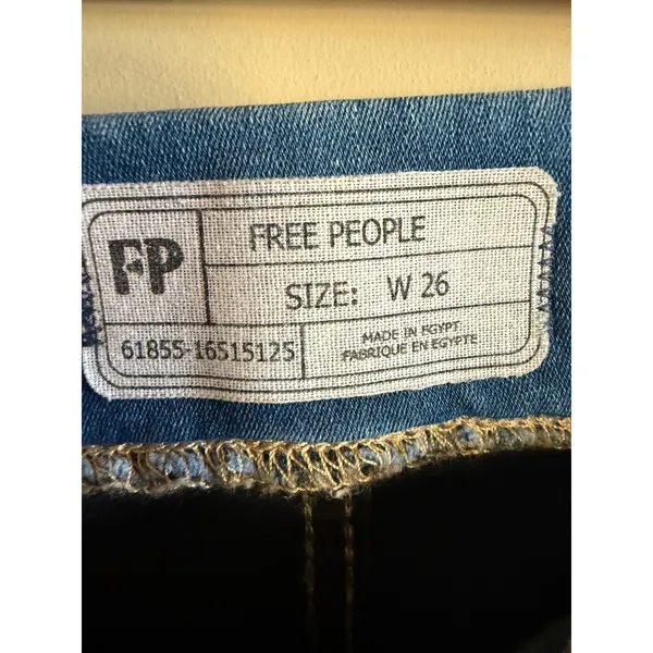 Free People Denim Jeans Leggings Womens‎ Size 26 Pull On Frayed Hem Blue - Image 2