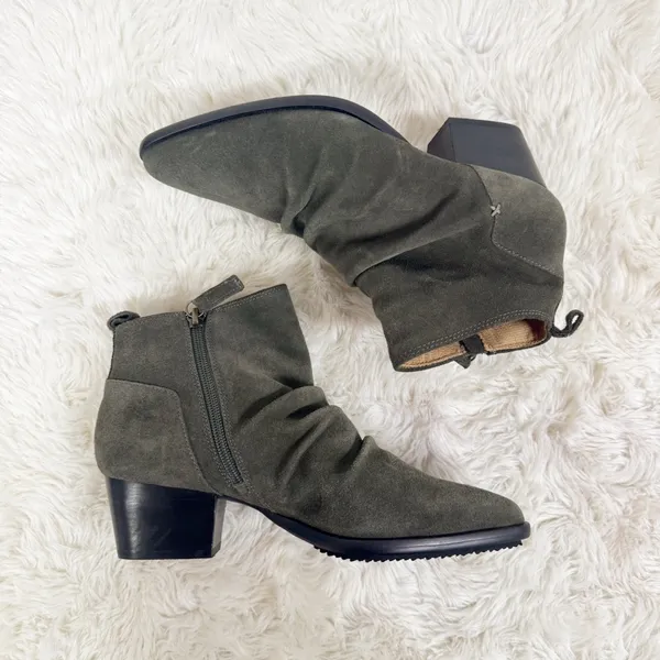New KELSI DAGGER Brooklyn Ego Suede Slouch Ankle Boot Size‎ 7.5 Olive Green Boho - Image 7