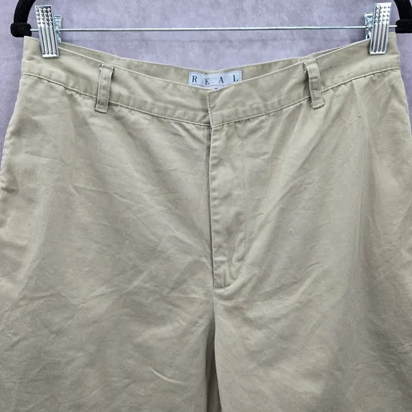 Real Comfort Tan Flat Front Bermuda Bottoms Cotton Pants Shorts‎ Plus 14 - Image 3