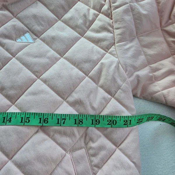 Adidas Womens Quilted Bomber Jacket Pink Full Zip Diamond Quilt IM5566‎ Size M - Image 10