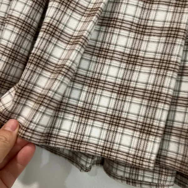 Hollister Plaid Mini Skirt Brown Checkered Y2K‎ Academia Preppy Tennis Size S - Image 5