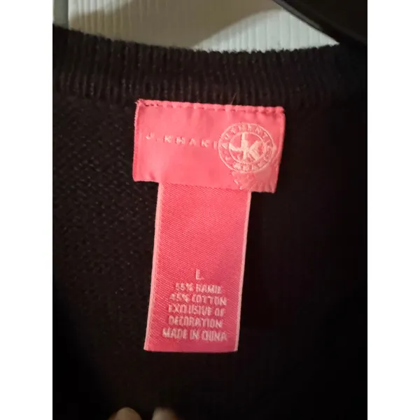 J. Khaki Black‎ Girls Size 14 Christmas Sweater with Ornaments - Image 2