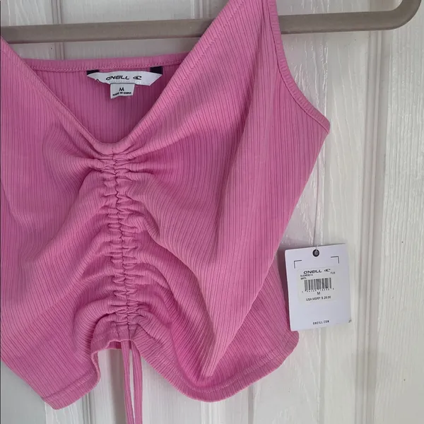 O'Neill Pink Coquette Festival Raver Ruched Drawstring Cami - Image 2