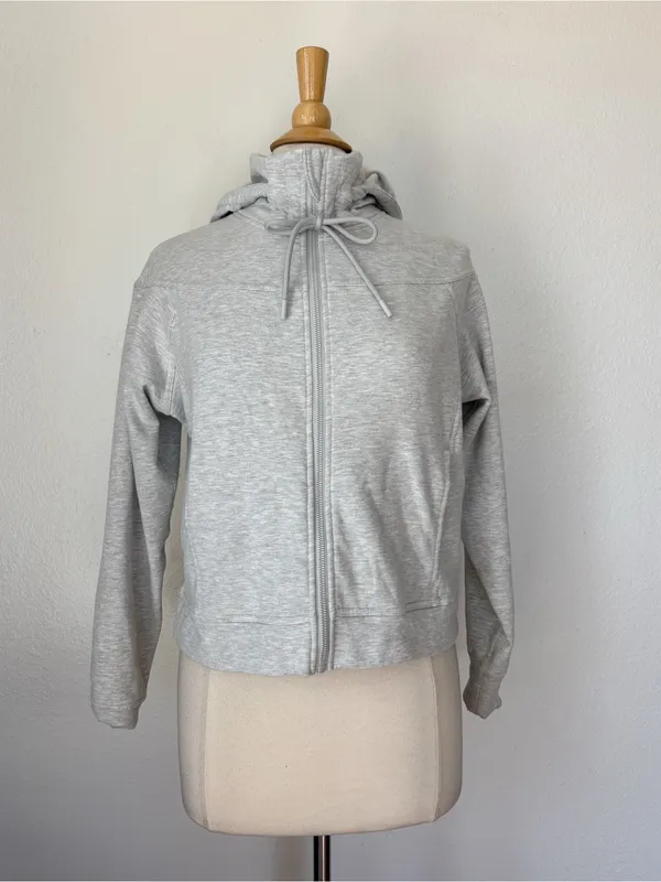 Yogalicious Light Gray Full-Zip Hooded Sweatshirt - Image 7