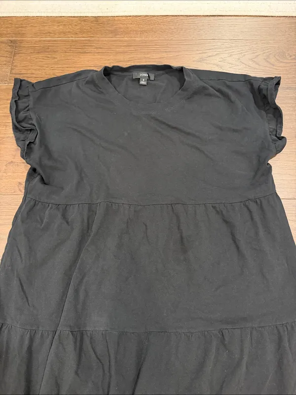 J.Crew Women’s Black Tiered Short Sleeve Mini Dress Size Small - C1-138 - Image 3