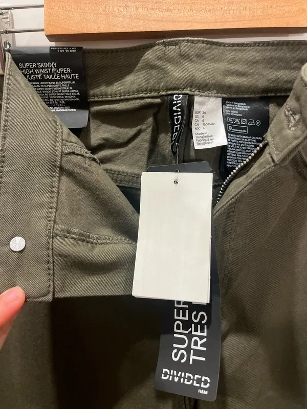 Divided H&M Super Skinny High-Waisted Green Jeans 6 - Image 2