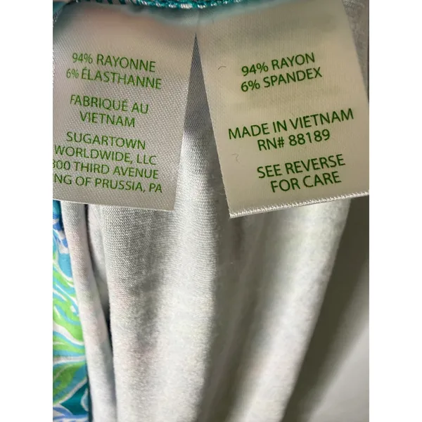Lilly Pulitzer Floral Maxi Dress Teal Pink Tropical Empire Waist Sleeveless 10 - Image 5