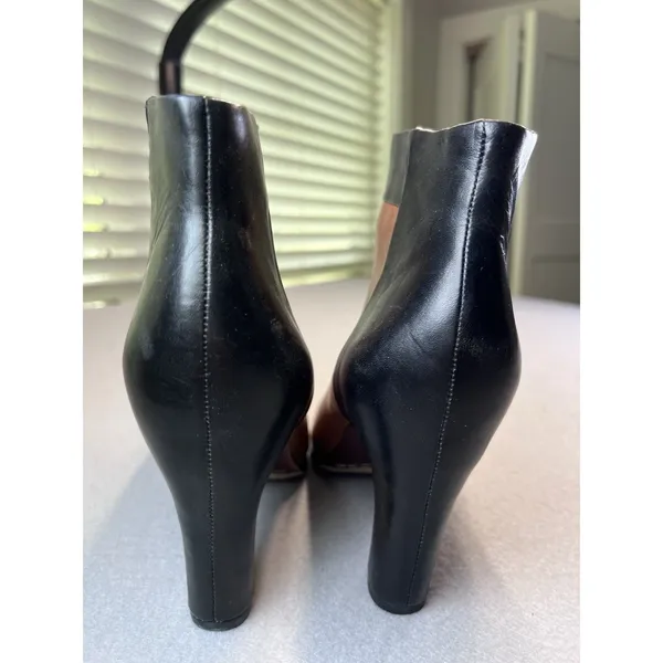 Sam Edelman 2 Tone Ankle Booties Old Money‎ Quiet Luxury Preppy Tan Black SZ 8.5 - Image 6