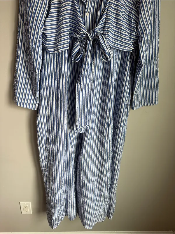 Anthropologie Porridge Tie-Front Shirt Dress XL - Image 6