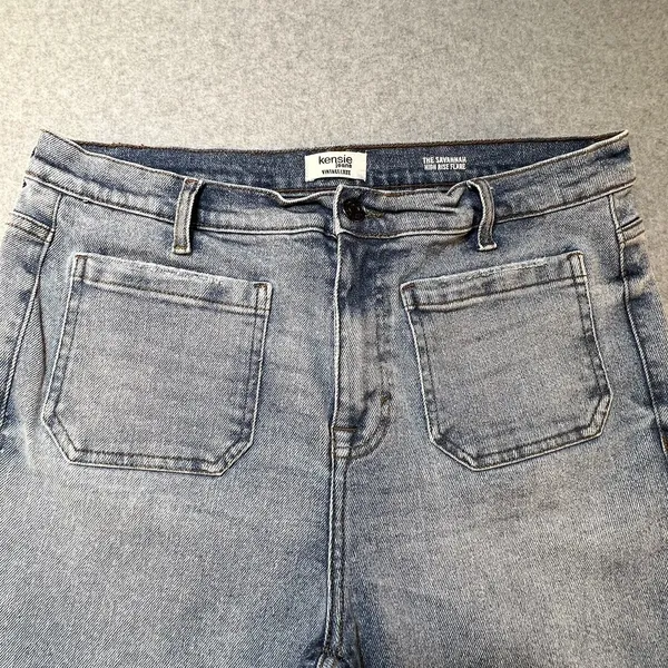 Kensie Vintage Luxe High Rise Flare Savannah Jeans Blue Denim Womens Size 10/30 - Image 4
