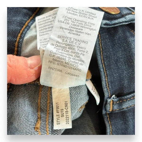 Madewell Womens Skinny Straight 9" High Rise Dark‎ Wash Denim Blue Jeans 25T - Image 10
