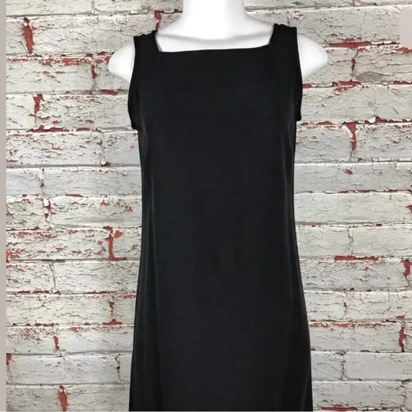 Eileen Fisher Dress Size Small 100% Silk Black Maxi Sleeveless Casual Career - Image 2