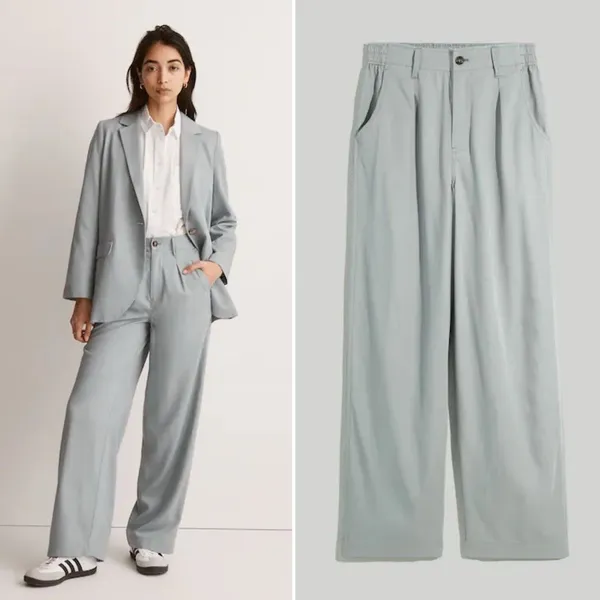 Madewell The Neale Straight-Leg Drapeweave Pant in Overcast Size 4 - Image 5