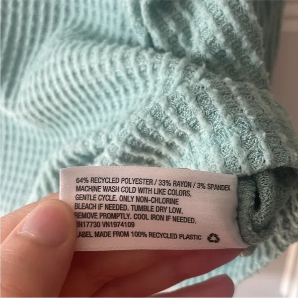 Wild Fable Size Medium Blue Waffle Knit Thermal Top. - Image 4