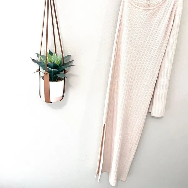 Weekend Stories Keane Ivory Knit Fitted Wool Blend Long Sleeve Dress M Luxe - Image 4