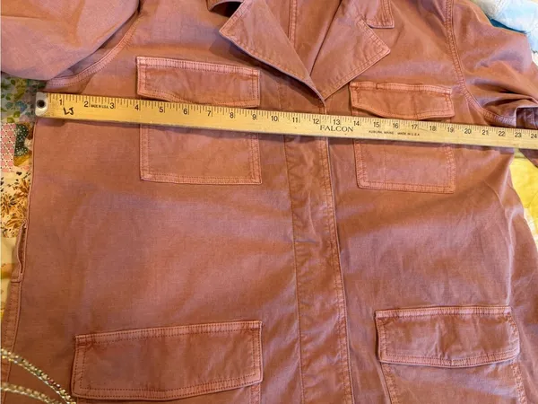 Duluth Trading Utility Field Jacket L Pink Cotton Stretch 4 Pocket Workwear - Image 5