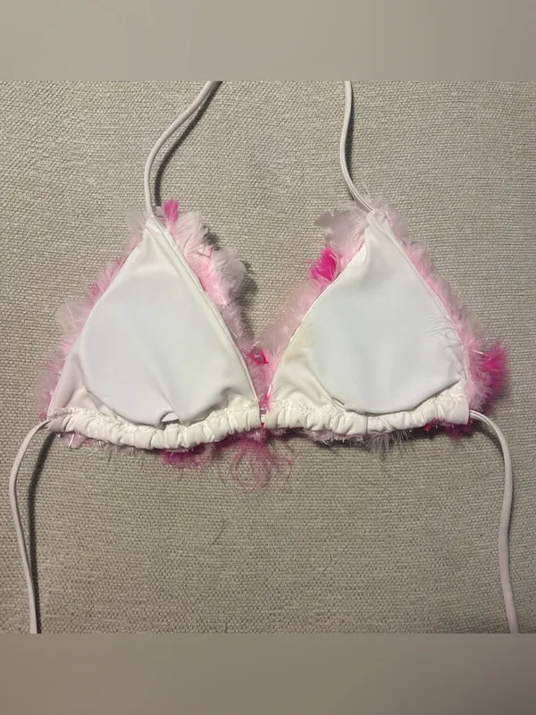 Handmade Flamingo Feather Costume Top 🦩 - Image 2