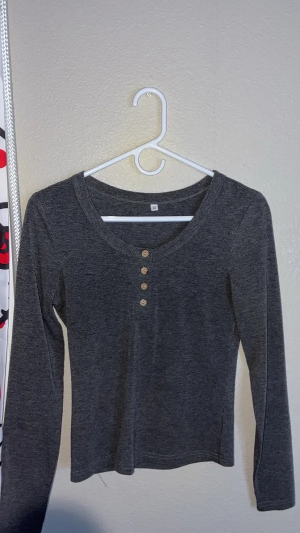 XS Amazon fitted grey long sleeve Gray - Image 2