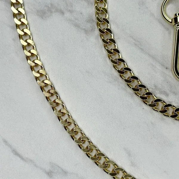 Gold Tone Flat Chain Link Purse Handbag Replacement Strap 46" ✨ - Image 5