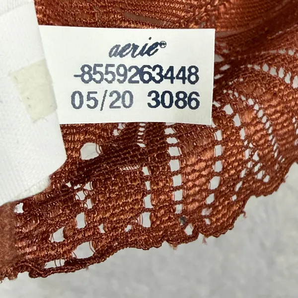 Aerie‎ Rust Orange Floral Lace Halter Bralette Large L/G 3086-8559-263448 - Image 3