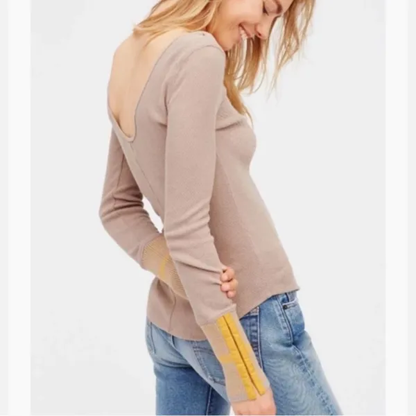 Free People We the Free Mod Stripe Cuff Thermal Top - Image 8