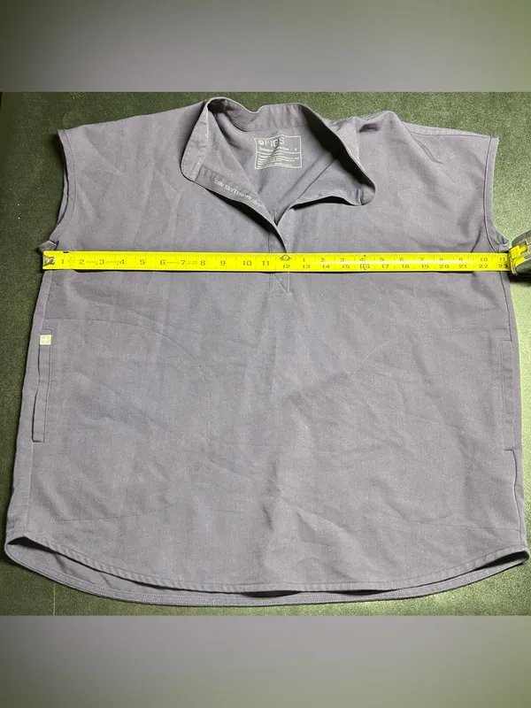 FIGS Women's Size S Dark Purple Henley Rafaela Oversized Scrub Top - Image 4
