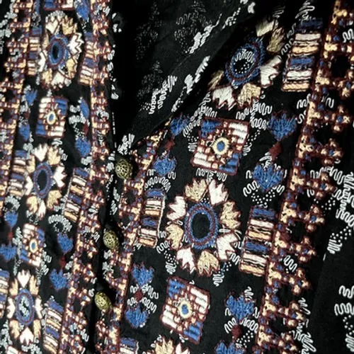 Anthropologie Vanessa Virginia Boho Mini Dress XS Embroidered Kaleidoscope - Image 6
