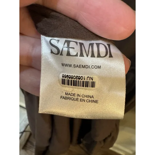 Saemdi Jeanette Drop-Waist Midi Dress Brown Size XS Bubble Hem Tencel - Image 7