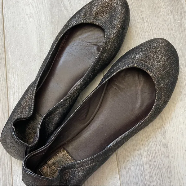 Tory Burch Flats eddie bronze metallic ballet womens Brown (size 8.5) chic work - Image 2