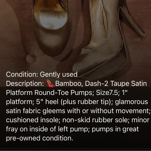 𝅺Bamboo Satin Platform Heels - Image 2