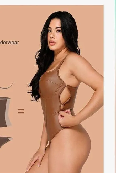 Popilush Leather Corset Bodysuit for Women Shape-wear Corset - Image 5