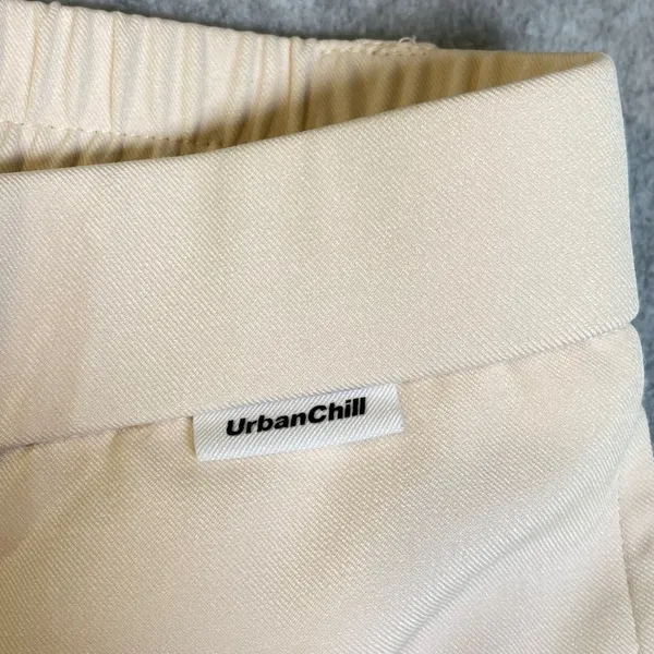 Manfinity UrbanChill Wide Leg‎ Women Large Cream Pleated Side Stripe Flaw GUC - Image 6