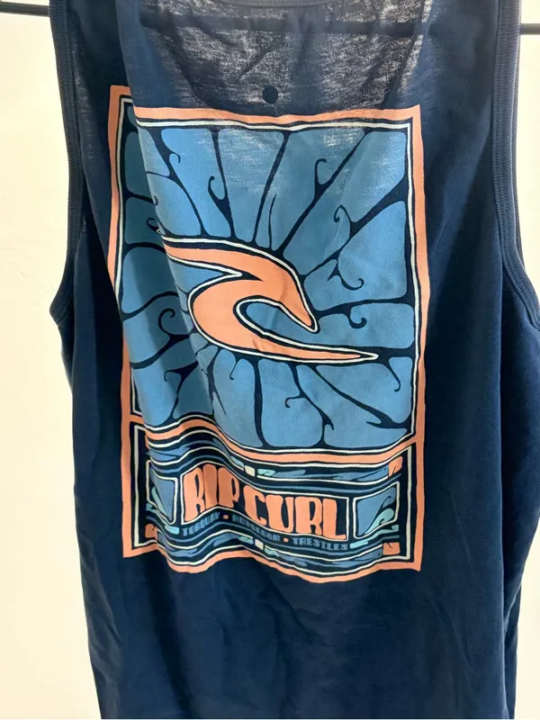 Rip Curl Women's Blue Graphic Tank Top - Image 6