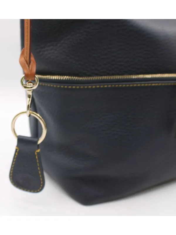 Dooney and Bourke Dillen Navy Pebble Leather Double Pocket Convertible Shopper - Image 3