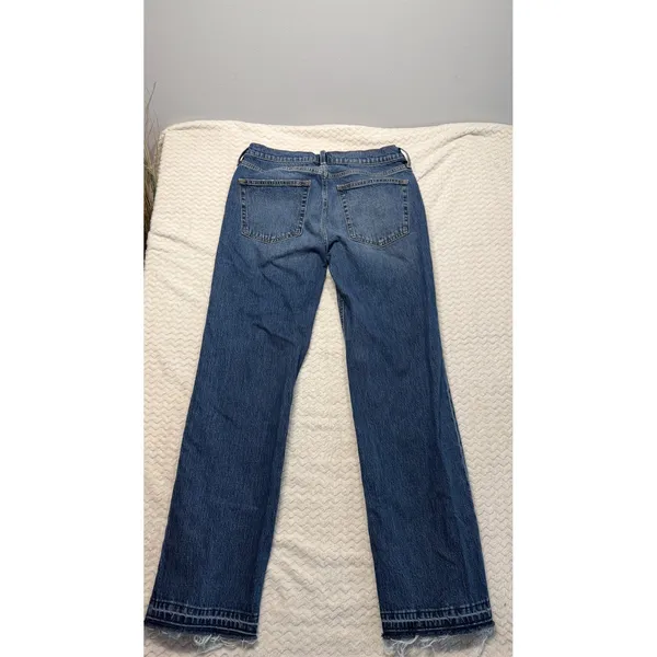 GAP Womens Medium Wash Bootcut Jeans Raw Frayed Hem Size 29 8R Blue Denim - Image 3