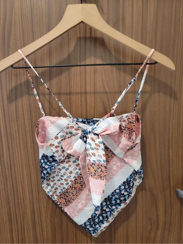 Princess Polly Chelina Bandana Tie Back Patchwork Y2K Top 4 - Image 4