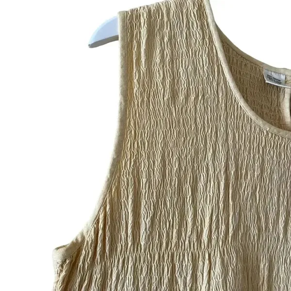 Rayon Sleeveless Milk Maid Yellow Maxi Soft Pockets Womens Dress SZ L #1007 - Image 4