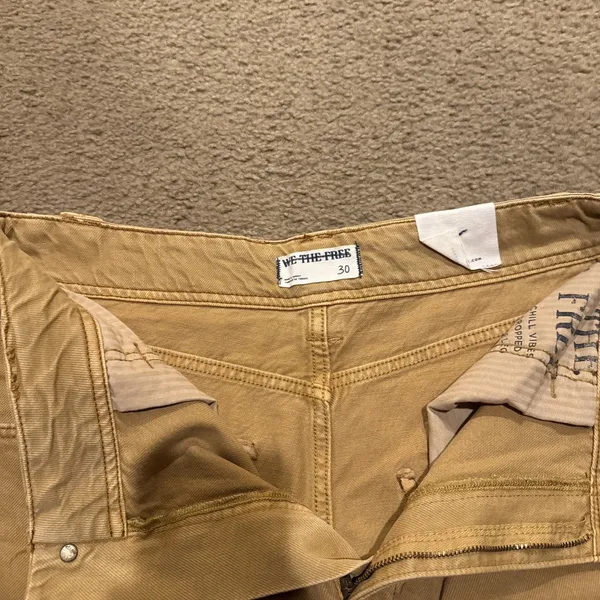 We The FREE PEOPLE Brown CHILL VIBES Dropped WIDE LEG Distressed Bootcut 30” NEW - Image 6