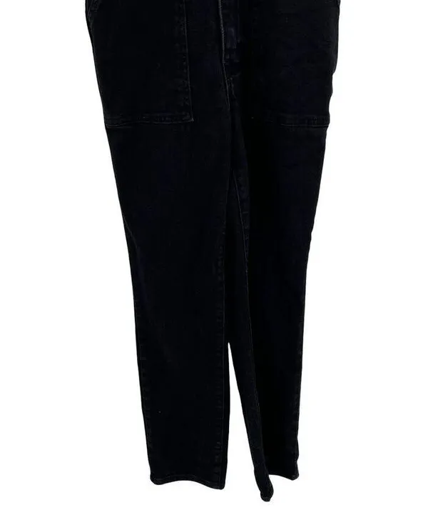 Good American Fit For Success Zippered Jumpsuit In Black099 Denim Size 1 / Small - Image 8