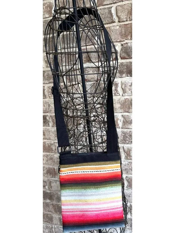 Billabong Crossbody Bag Purse Stripe Canvas Adjustable Strap Zip Close Australia - Image 4