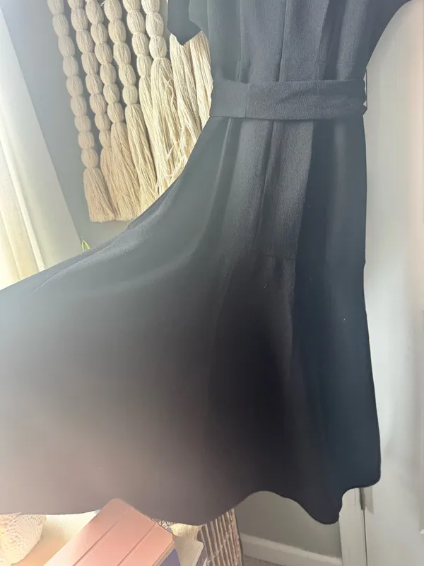 Nordstrom Charles Henry drop waist fit and flare black dress xs - Image 5